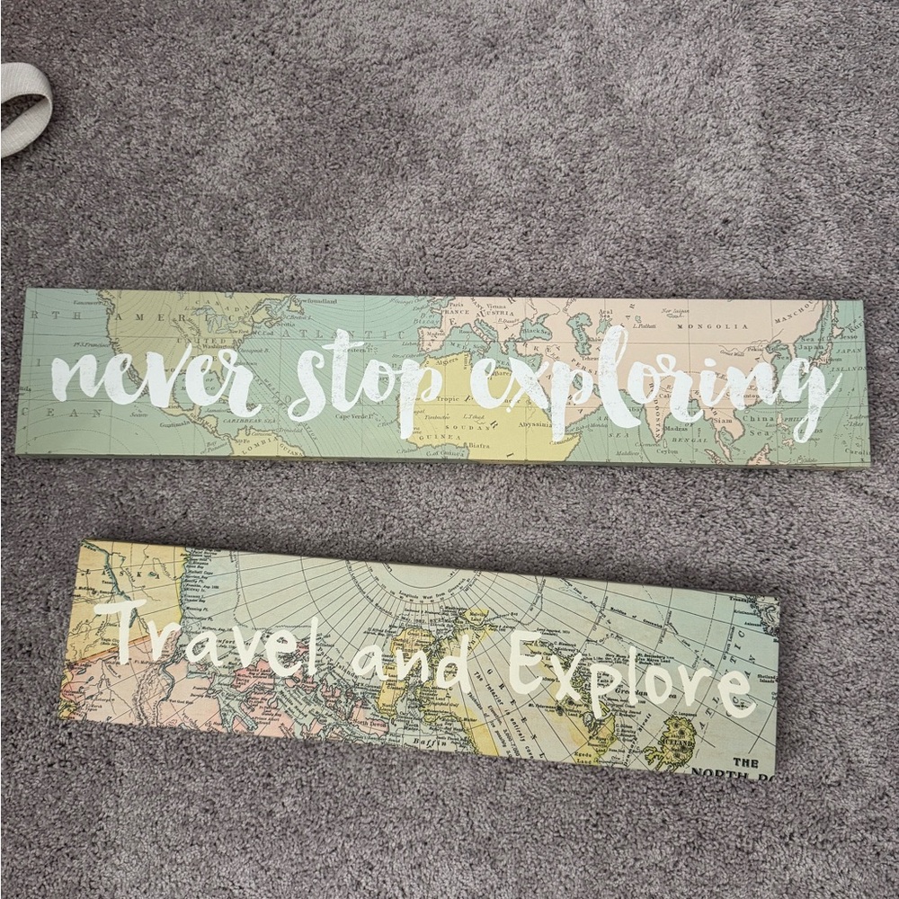 Vintage Map Wall Art Decor - Green and White